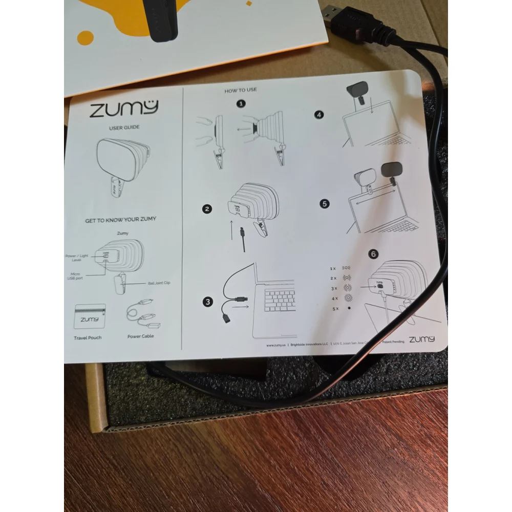 Zumy portable‎ light for laptop computer for video calls NEW